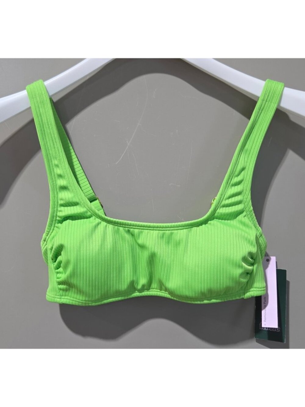 Wild Fable Lime Green Ribbed Texture Bralette Bikini Swim Top -- Size XS 0/2